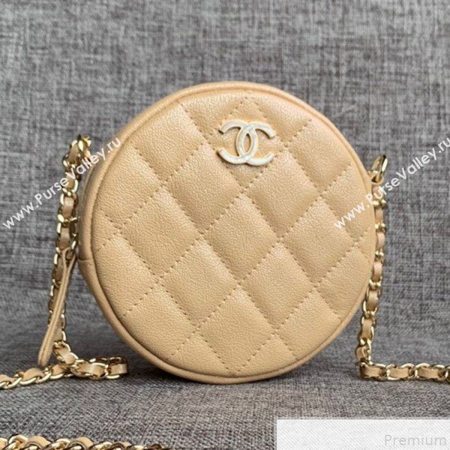 Chanel Iridescent Round Classic Clutch with Chain AP0366 Beige 2019 (SSZ-9050919)