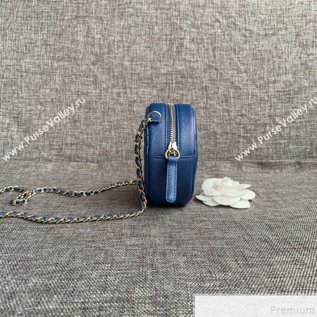 Chanel Iridescent Round Classic Clutch with Chain AP0366 Blue 2019 (SSZ-9050920)