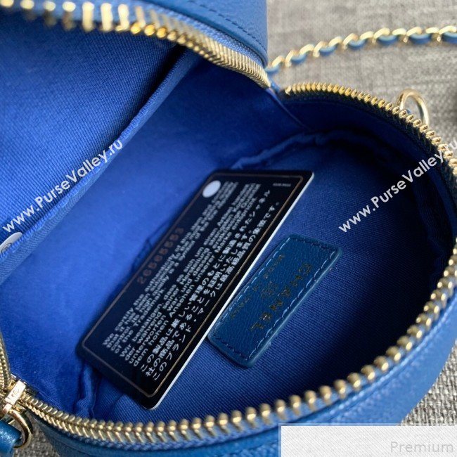 Chanel Iridescent Round Classic Clutch with Chain AP0366 Blue 2019 (SSZ-9050920)