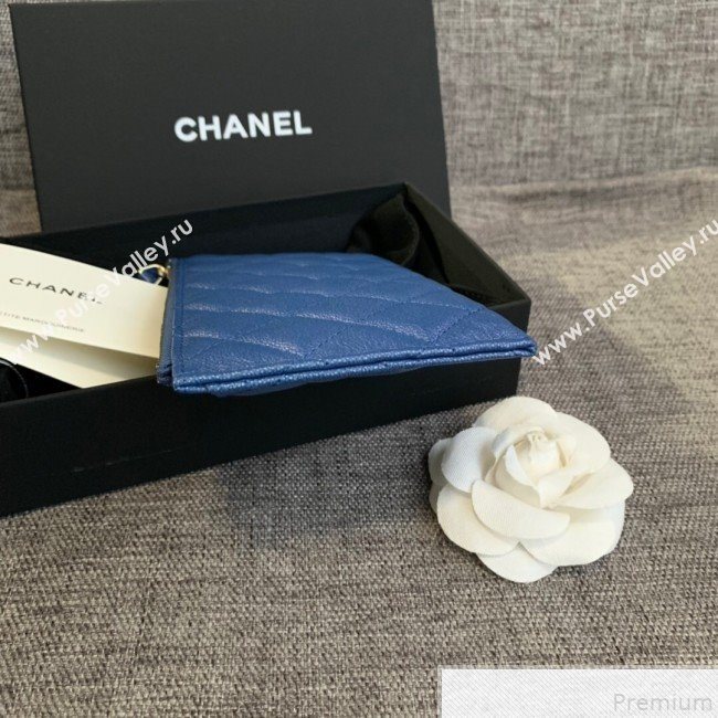 Chanel Iridescent Grained Calfskin Pouch Blue 2019 (SSZ-9050922)