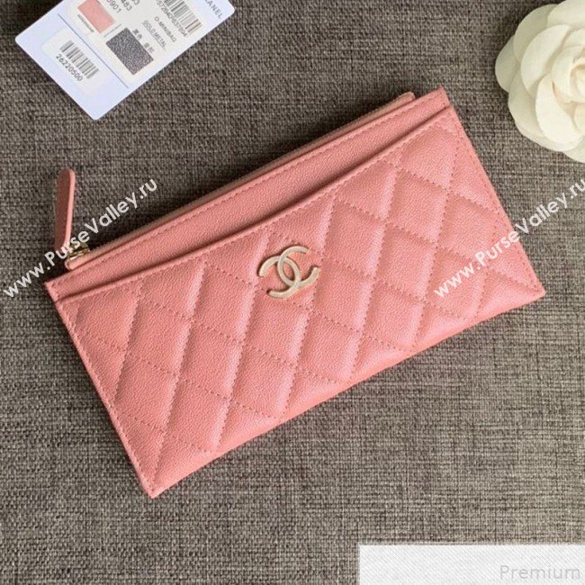Chanel Iridescent Grained Calfskin Pouch Pink 2019 (SSZ-9050923)