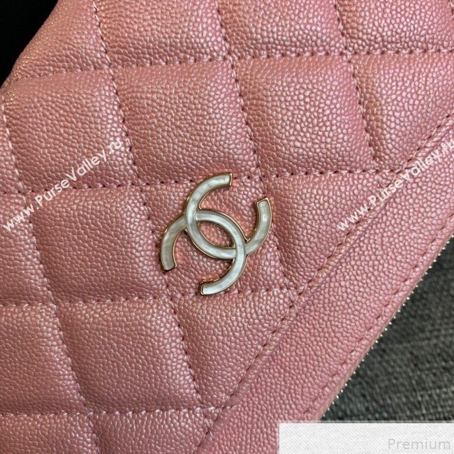 Chanel Iridescent Grained Calfskin Pouch Pink 2019 (SSZ-9050923)
