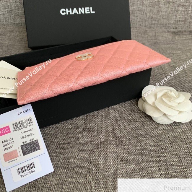 Chanel Iridescent Grained Calfskin Pouch Pink 2019 (SSZ-9050923)