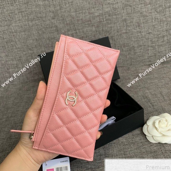 Chanel Iridescent Grained Calfskin Pouch Pink 2019 (SSZ-9050923)