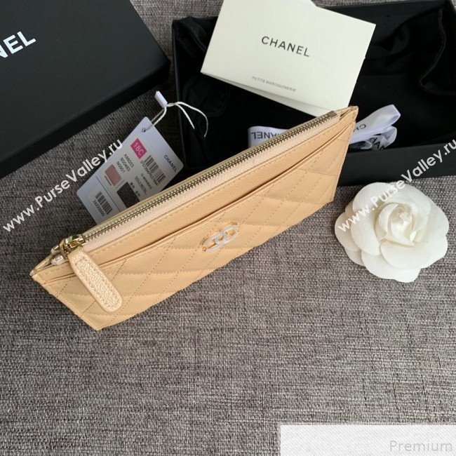 Chanel Iridescent Grained Calfskin Pouch Beige 2019 (SSZ-9050924)
