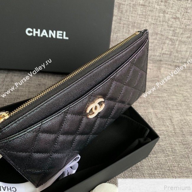 Chanel Iridescent Grained Calfskin Pouch Black 2019 (SSZ-9050925)