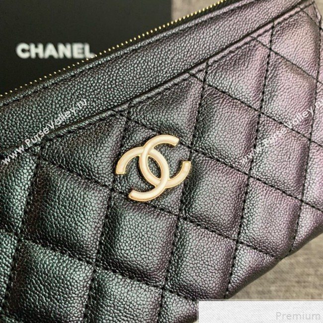 Chanel Iridescent Grained Calfskin Pouch Black 2019 (SSZ-9050925)