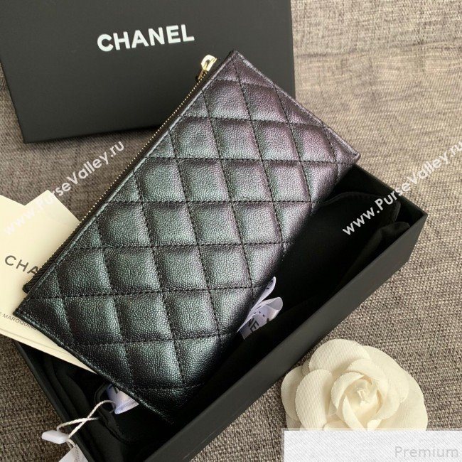 Chanel Iridescent Grained Calfskin Pouch Black 2019 (SSZ-9050925)