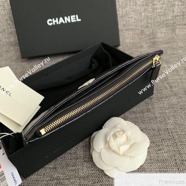 Chanel Iridescent Grained Calfskin Pouch Black 2019 (SSZ-9050925)
