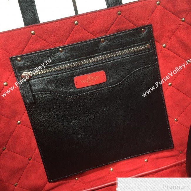 Valentino Large Quilted Boomstud Shopping Tote Black 2019 (XYD-9050925)
