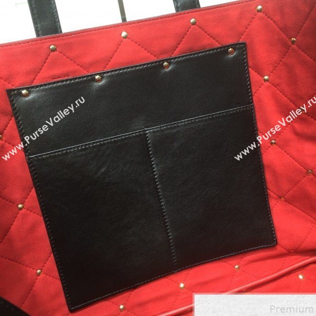 Valentino Large Quilted Boomstud Shopping Tote Black 2019 (XYD-9050925)