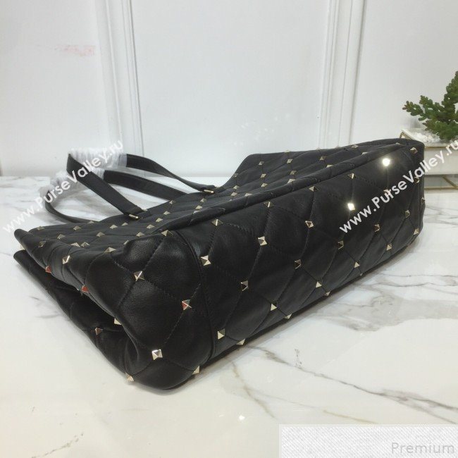 Valentino Large Quilted Boomstud Shopping Tote Black 2019 (XYD-9050925)