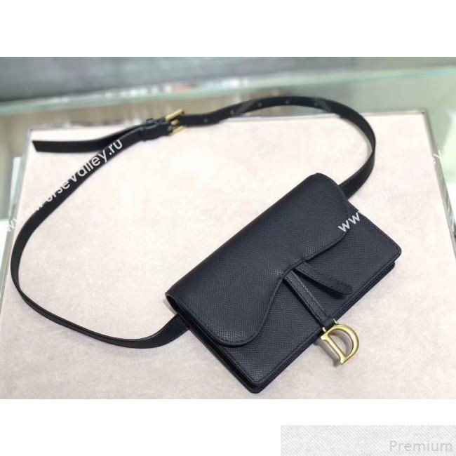 Dior Grained Leather Saddle Belt Bag Black 2019 (XYD-9050931)