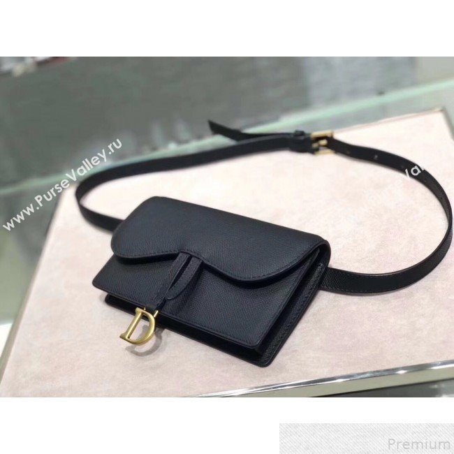 Dior Grained Leather Saddle Belt Bag Black 2019 (XYD-9050931)
