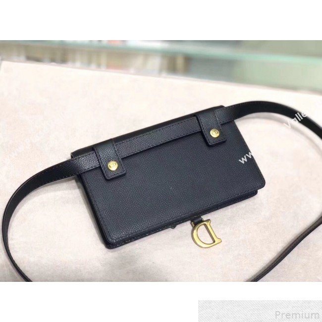 Dior Grained Leather Saddle Belt Bag Black 2019 (XYD-9050931)