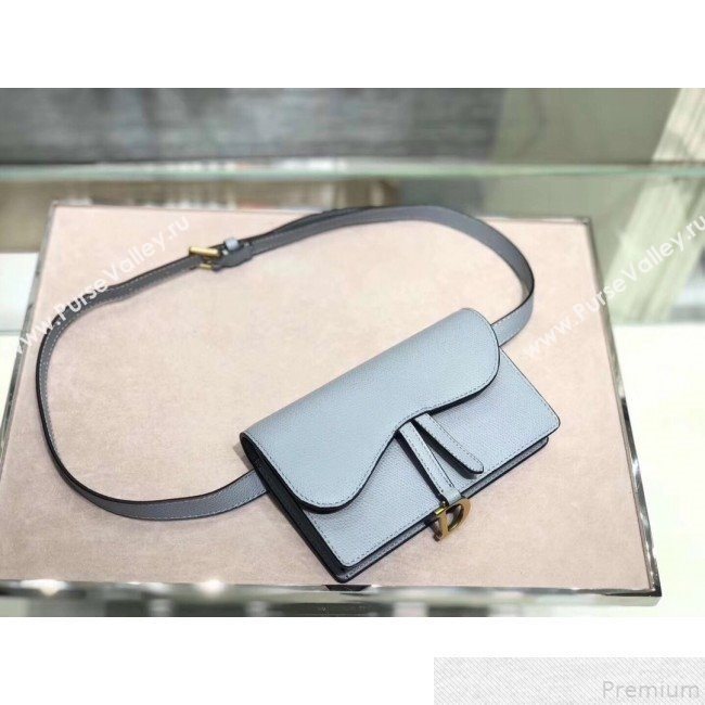 Dior Grained Leather Saddle Belt Bag Light Blue 2019 (XYD-9050932)