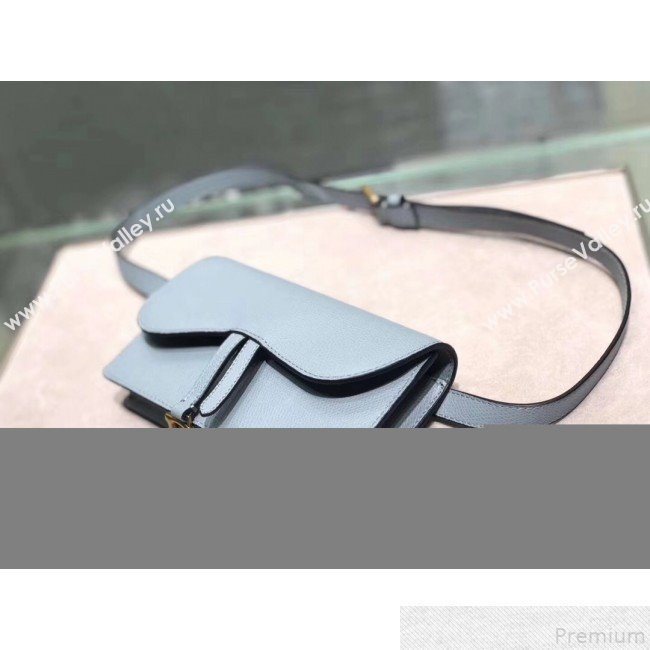 Dior Grained Leather Saddle Belt Bag Light Blue 2019 (XYD-9050932)