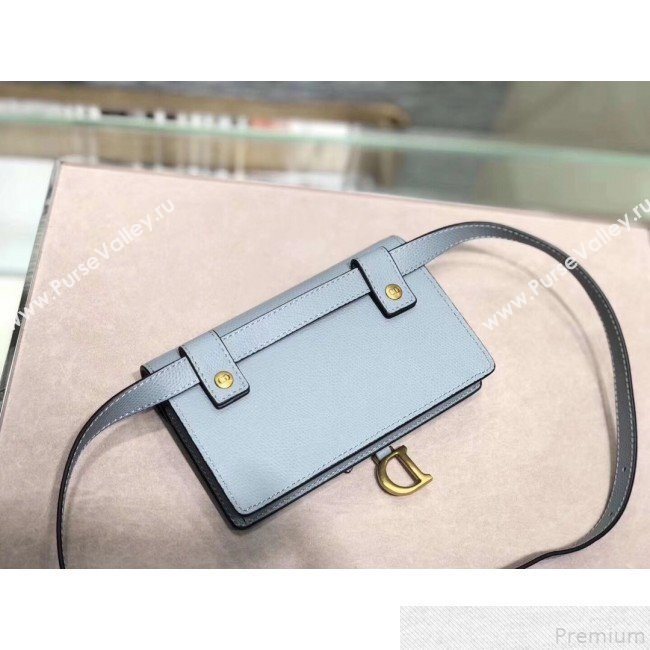 Dior Grained Leather Saddle Belt Bag Light Blue 2019 (XYD-9050932)