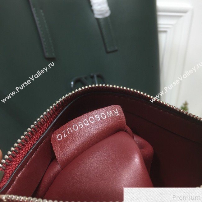 Valentino Mens VRing Tote Bag in Smooth Calfskin Dark Green 2019 (XYD-9050934)