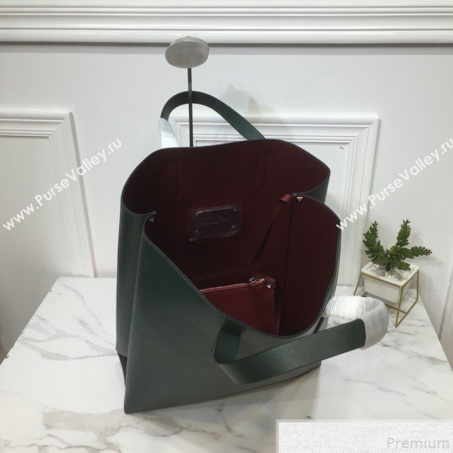 Valentino Mens VRing Tote Bag in Smooth Calfskin Dark Green 2019 (XYD-9050934)
