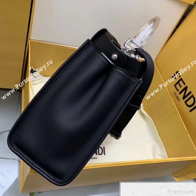 Fendi Transparent Peekaboo Regular Top Handle Bag Black 2019 (AFEI-9051001)