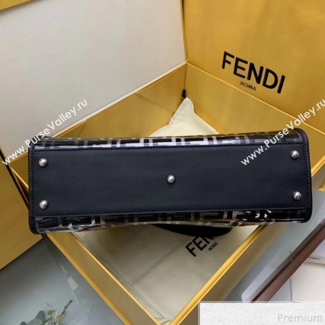 Fendi Transparent Peekaboo Regular Top Handle Bag Black 2019 (AFEI-9051001)