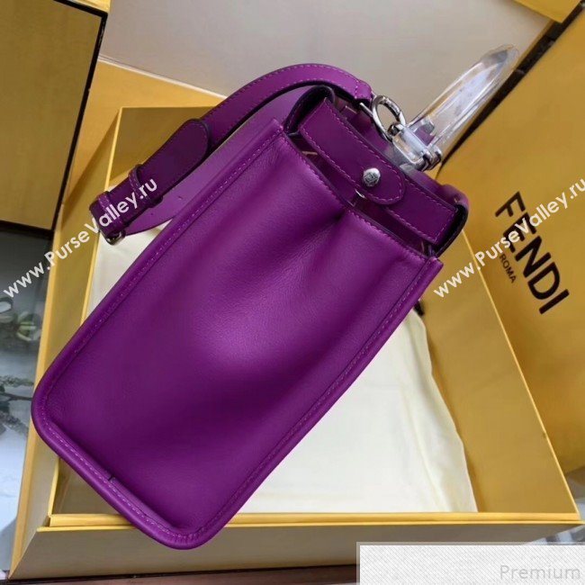 Fendi Transparent Peekaboo Regular Top Handle Bag Purple 2019 (AFEI-9051002)