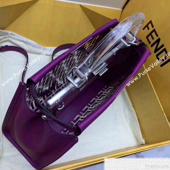 Fendi Transparent Peekaboo Regular Top Handle Bag Purple 2019 (AFEI-9051002)