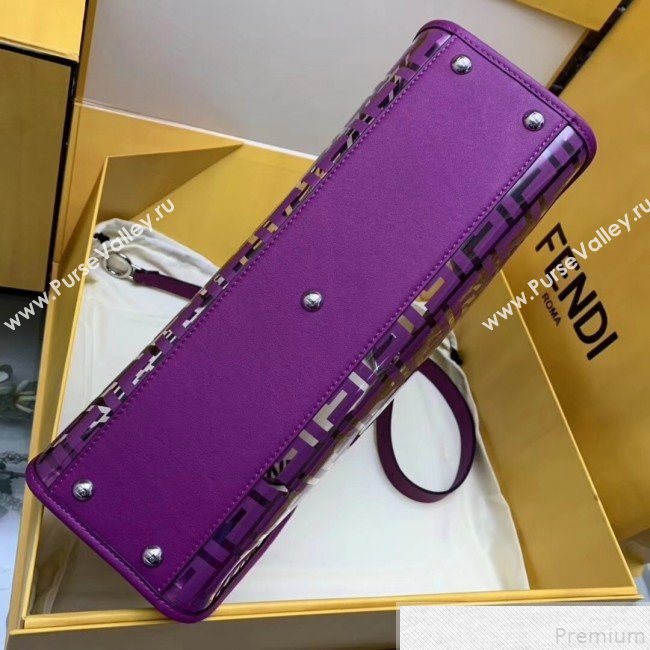 Fendi Transparent Peekaboo Regular Top Handle Bag Purple 2019 (AFEI-9051002)