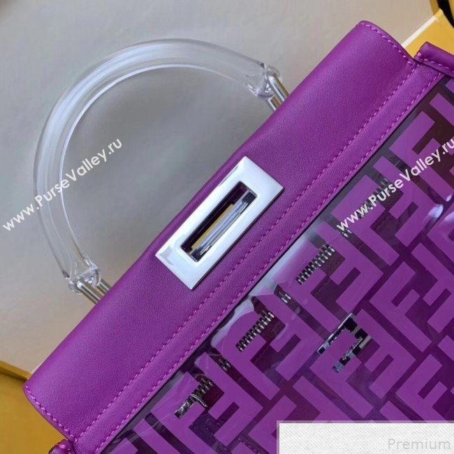 Fendi Transparent Peekaboo Regular Top Handle Bag Purple 2019 (AFEI-9051002)