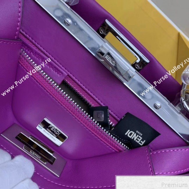 Fendi Transparent Peekaboo Regular Top Handle Bag Purple 2019 (AFEI-9051002)