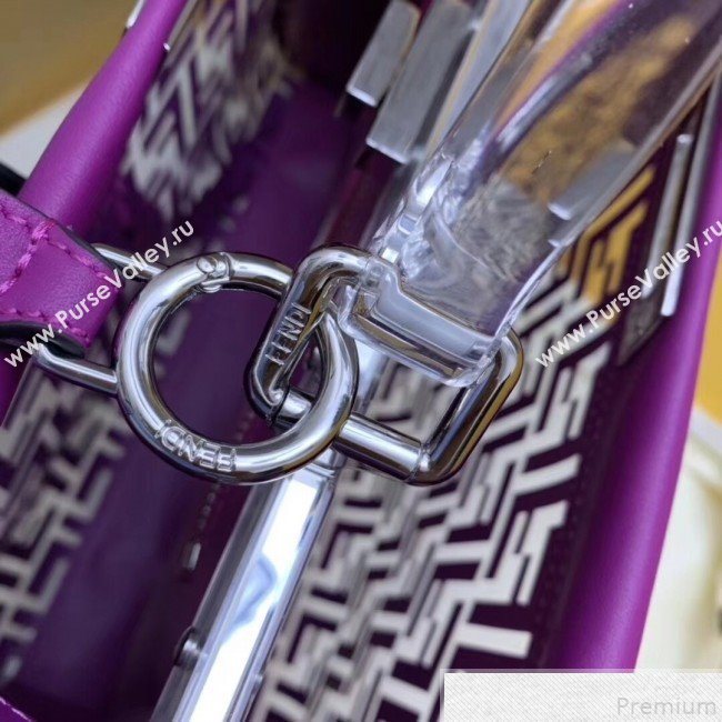 Fendi Transparent Peekaboo Regular Top Handle Bag Purple 2019 (AFEI-9051002)
