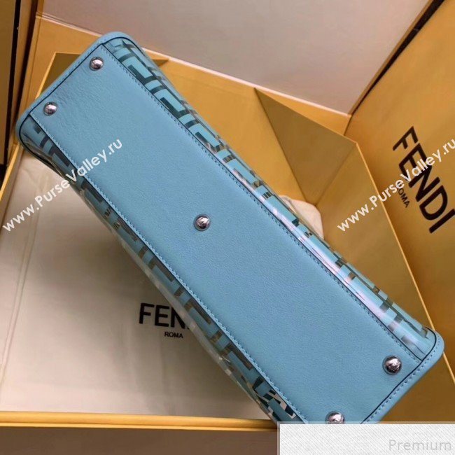 Fendi Transparent Peekaboo Regular Top Handle Bag Turquoise 2019 (AFEI-9051003)