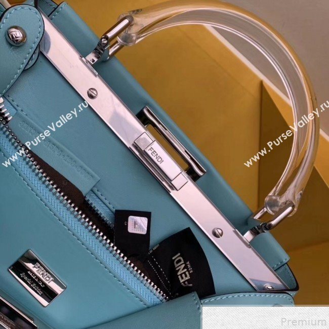 Fendi Transparent Peekaboo Regular Top Handle Bag Turquoise 2019 (AFEI-9051003)