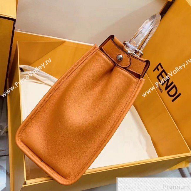 Fendi Transparent Peekaboo Regular Top Handle Bag Orange 2019 (AFEI-9051004)