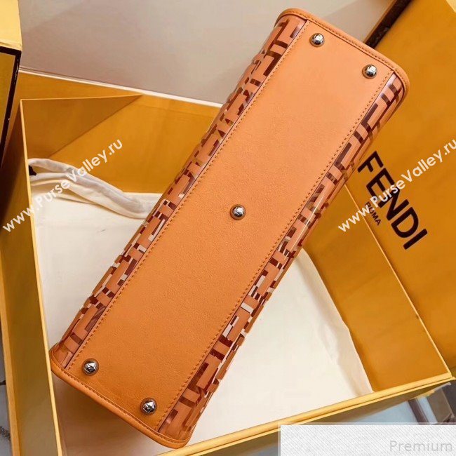 Fendi Transparent Peekaboo Regular Top Handle Bag Orange 2019 (AFEI-9051004)