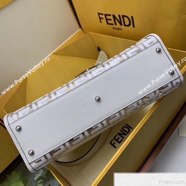 Fendi Transparent Peekaboo Regular Top Handle Bag White 2019 (AFEI-9051005)