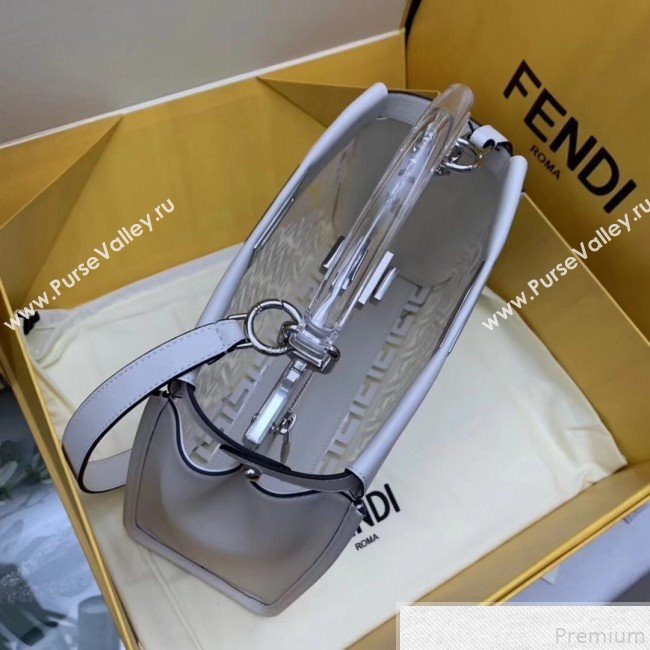 Fendi Transparent Peekaboo Regular Top Handle Bag White 2019 (AFEI-9051005)