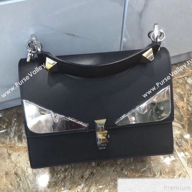 Fendi Bag Bugs Kan I Medium Top Handle Bag Black/Silver 2019 (AFEI-9051007)