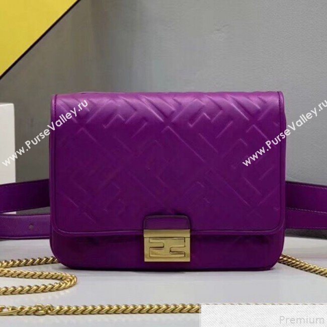 Fendi FF Lambskin Baguette Upside Down Belt Bag Purple 2019 (AFEI-9051012)