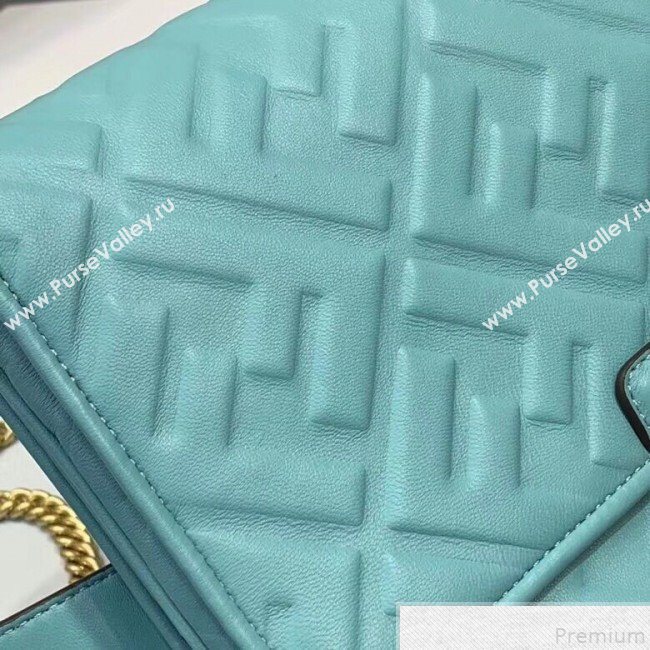 Fendi FF Lambskin Baguette Upside Down Belt Bag Blue 2019 (AFEI-9051011)