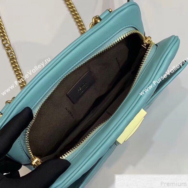 Fendi FF Lambskin Baguette Upside Down Belt Bag Blue 2019 (AFEI-9051011)