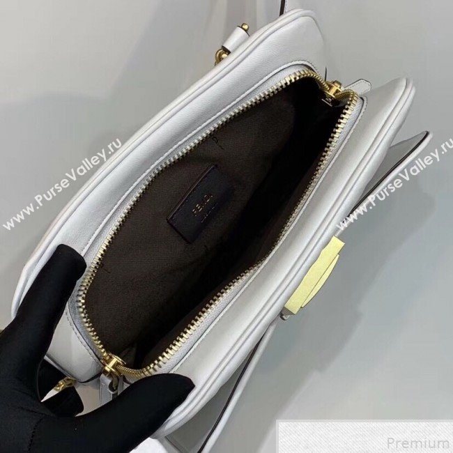 Fendi FF Lambskin Baguette Upside Down Belt Bag White 2019 (AFEI-9051010)
