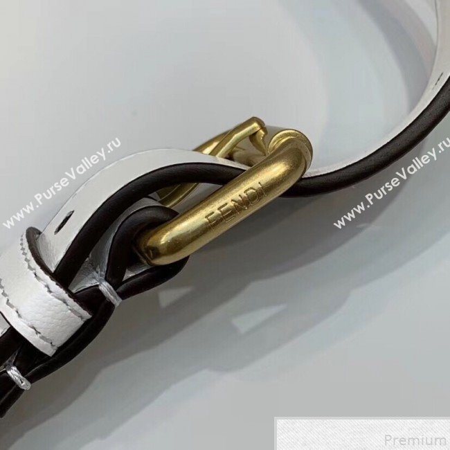 Fendi FF Lambskin Baguette Upside Down Belt Bag White 2019 (AFEI-9051010)