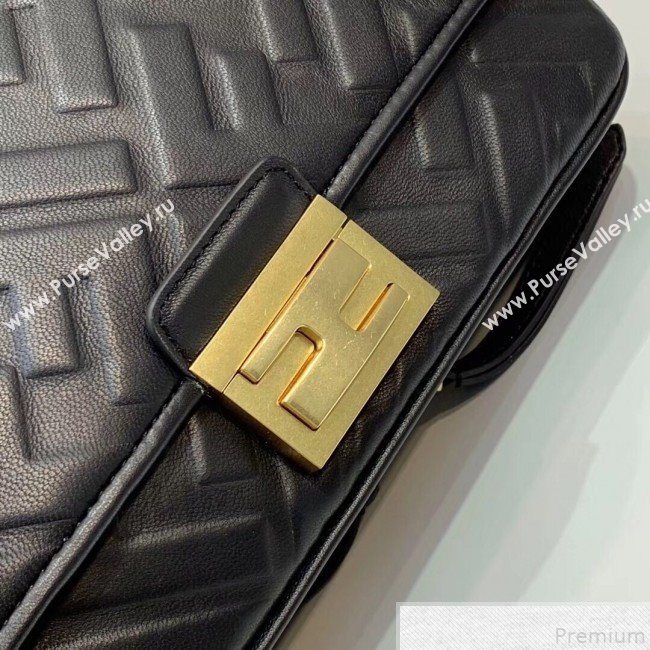 Fendi FF Lambskin Baguette Upside Down Belt Bag Black 2019 (AFEI-9051009)