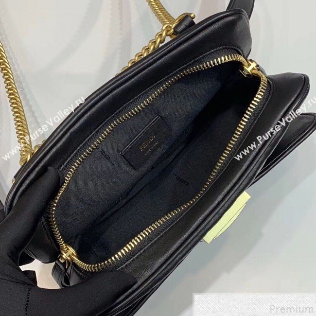 Fendi FF Lambskin Baguette Upside Down Belt Bag Black 2019 (AFEI-9051009)