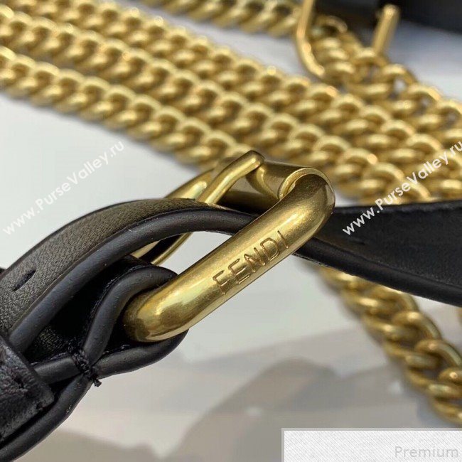 Fendi FF Lambskin Baguette Upside Down Belt Bag Black 2019 (AFEI-9051009)