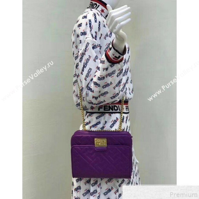 Fendi FF Lambskin Baguette Upside Down Belt Bag Purple 2019 (AFEI-9051012)