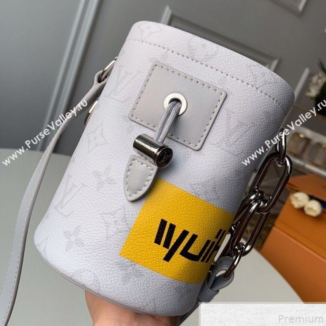 Louis Vuitton Mens Chalk Nano Bucket Bag M44631 Monogram White Canvas 2019 (KD-9050755)