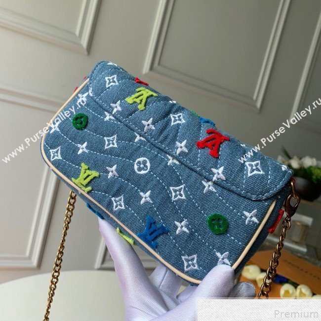 Louis Vuitton Denim New Wave Chain Pochette Pouch M67531 Denim Blue 2019 (KD-9050831)